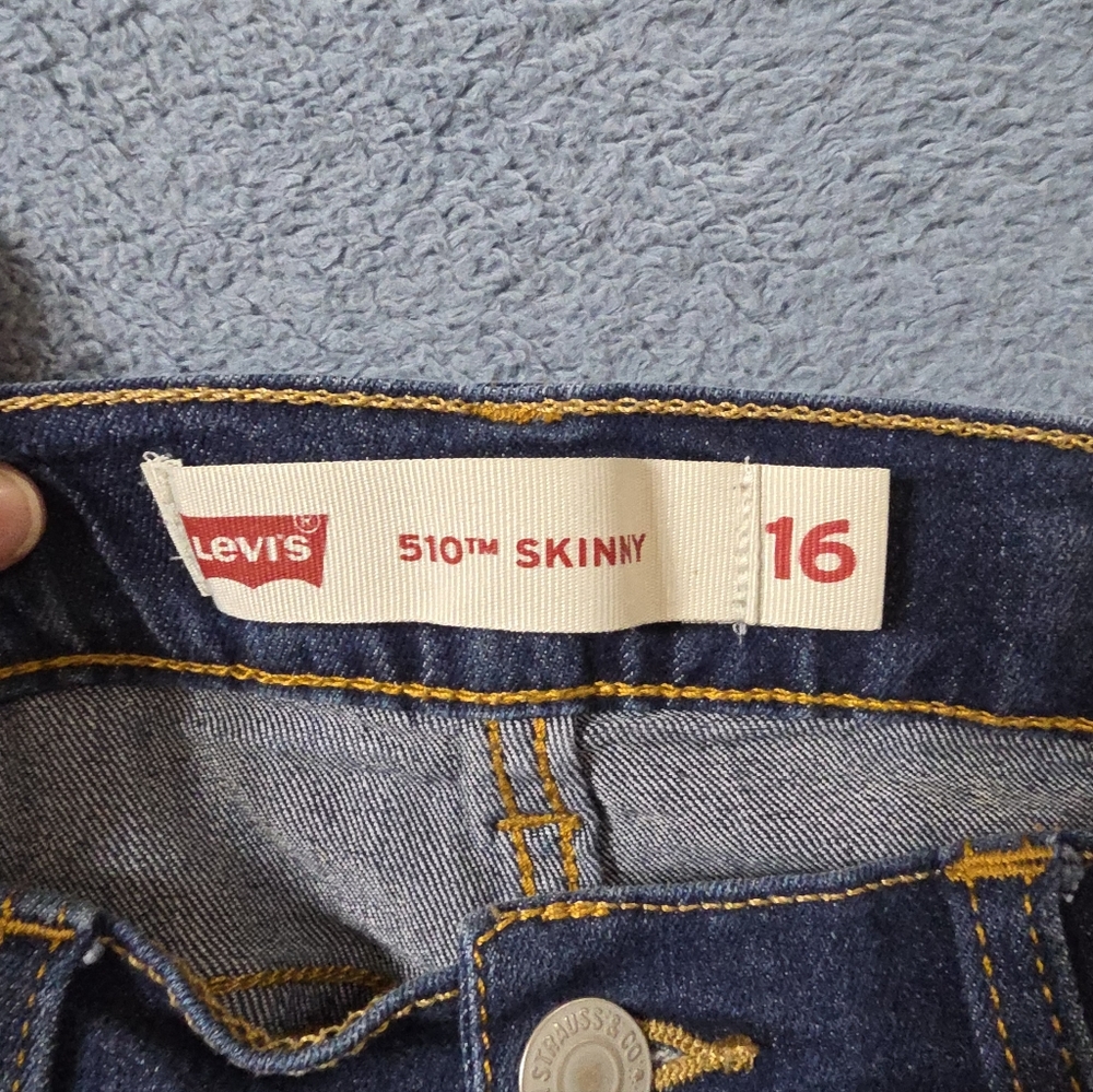 Levi's 510 Jeans 16 Boys Youth Skinny Stretch Dark Wash Blue - Picture 7 of 10